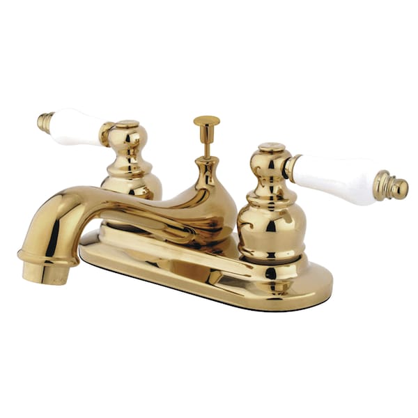 4" Centerset Bathroom Faucet, Polished Brass